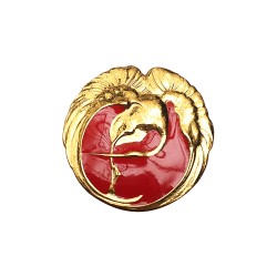 BAGUE CYGNE DORE  LAQUE ROUGE