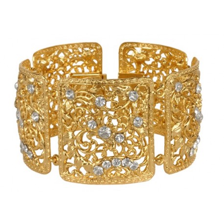  Golden Square Filigree Bracelet 