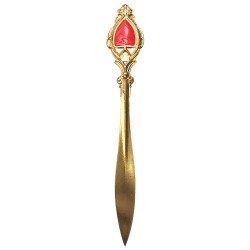 GOLD PLATED WITH RED LACQUER HAIR STICK