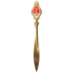 GOLD PLATED WITH RED COLD ENAMEL HAIR STICK