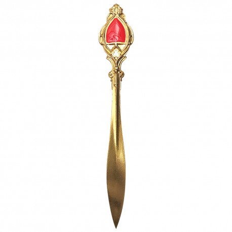 GOLD PLATED WITH RED LACQUER HAIR STICK