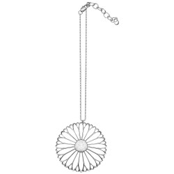 SILVER PLATED FLOWER WITH CHAIN PENDANT