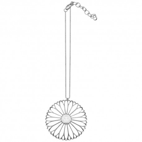 SILVER PLATED FLOWER WITH CHAIN PENDANT