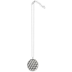 SILVER PLATED BOUTON WITH CHAIN PENDANT