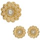 Golden Central Pearl Filigree ( Brooch + Earings) 