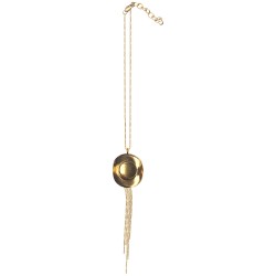 Collier chapeau chaines pendantes dore