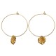 GOLD PLATED SHELL HOOP EARRINGS