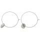 SILVER PLATED SHELL HOOP EARRINGS