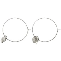 Boucles d oreilles creoles coquilles argente