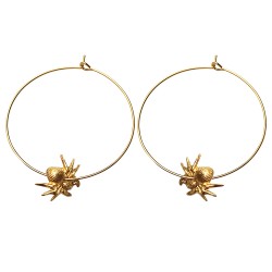 Boucles d oreilles creoles araignees dore