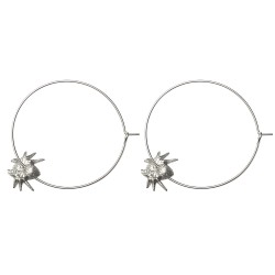 SILVER PLATED SPIDER HOOP EARRINGS