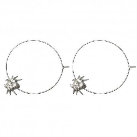 BOUCLES D OREILLES CREOLES ARAIGNEES ARGENTE