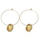 GOLD PLATED SHELL HOOP EARRINGS