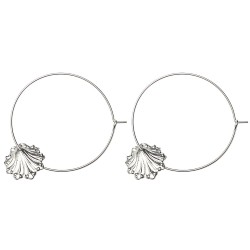 Boucles d oreilles creoles coquilles argente