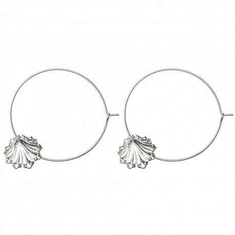 BOUCLES D OREILLES CREOLES COQUILLES ARGENTE