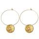 GOLD PLATED BOUTON HOOP EARRINGS