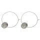 SILVER PLATED BOUTON HOOP EARRINGS