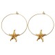 GOLD PLATED SEA STAR HOOP EARRINGS