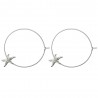 BOUCLES D OREILLES CREOLES ETOILES DE MER ARGENTE