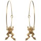 BOUCLES D OREILLES CREOLES GRENOUILLES DORE