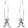 BOUCLES D OREILLES CREOLES GRENOUILLES ARGENTE