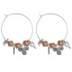 BOUCLES DOREILLES CREOLES CARTES ARGENTE SWAROVSKI TOPAZ