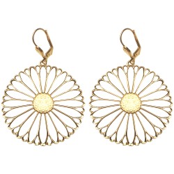 Boucles doreilles fleur ajouree dore