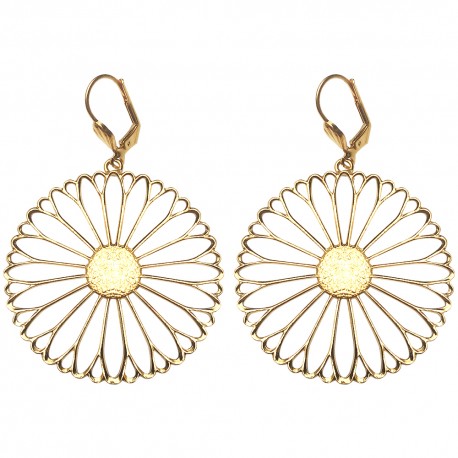 GOLD PLATED FLOWER EARRINGS