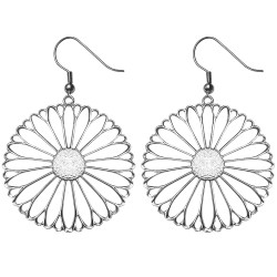 BOUCLES DOREILLES FLEUR AJOUREE ARGENTE