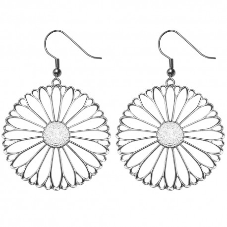 SILVER PLATED FLOWER EARRINGS