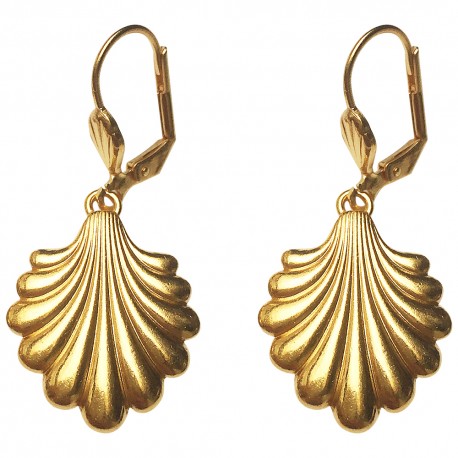 GOLD PLATED SHELL EARRINGS