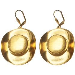 GOLD PLATED HAT EARRINGS