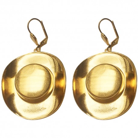 GOLD PLATED HAT EARRINGS