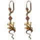 BOUCLES DOREILLES LEZARD DORE CRYSTAL SWAROVSKI