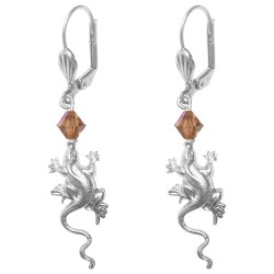 BOUCLES DOREILLES LEZARD DORE CRYSTAL SWAROVSKI