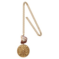 GOLD PLATED TALISMAN WITH AGATHE PENDANT