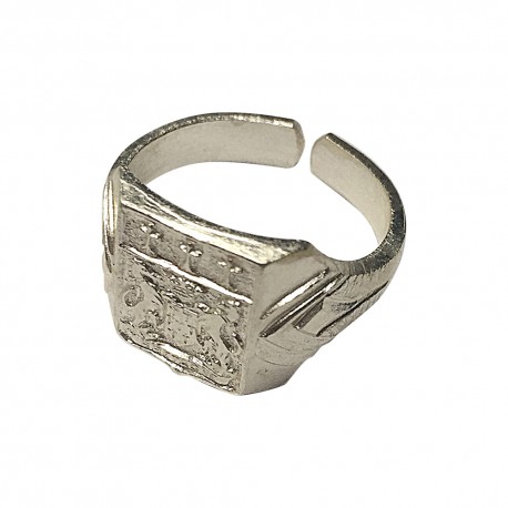 SILVER PLATED SIGNET RING