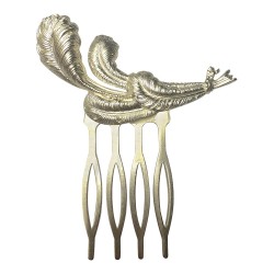 SILEVR PLATED FEATHER COMB