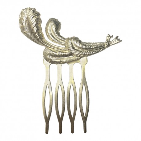 SILEVR PLATED FEATHER COMB