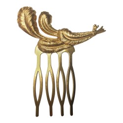 GOLD PLATED FEATHER COMB