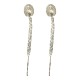 SILVER PLATED PEACOCK STUDS WITH CHAIN EARRINGS