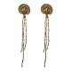 BOUCLES DOREILLES TIGES PAONS +CHAINES DORE