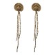 GOLD PLATED PEACOCK STUDS WITH CHAINS EARRINGS