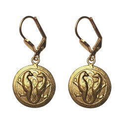 GOLD PLATED 2 BIRDS EARRINGS