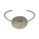 BRACELET JONC MEDAILLE TETE DE CESAR ARGENTE