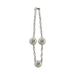 Collier 3 medailles tete de cesar  argente