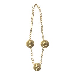 Collier 3 medailles tete de cesar dore