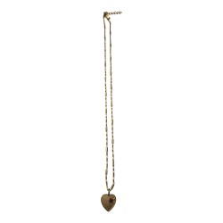 PENDENTIF COEUR STRASS ROUGE CHAINE DORE