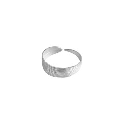BAGUE FEUILLE D EAU ARGENTEE