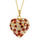 Pendentif Coeur  Double Face Diamant Rubis Doré